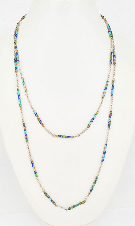Vintage silver and enamel necklace