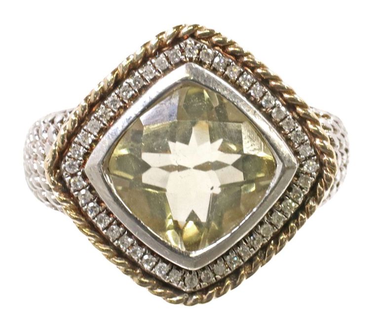 Sterling silver and 14k gold ring