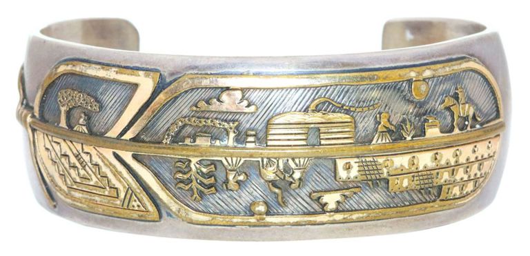 Sterling silver and 12k gold-filled storyteller cuff