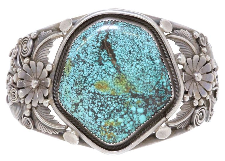 Sterling silver cuff with turquoise