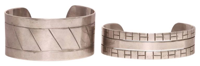 Sterling silver geometric cuff bracelets
