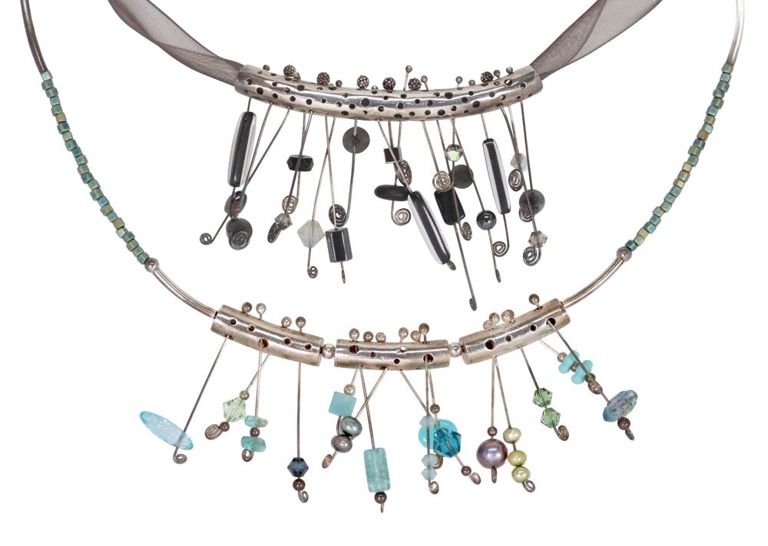 Martha Breternitz Joias Design glass and metal necklaces