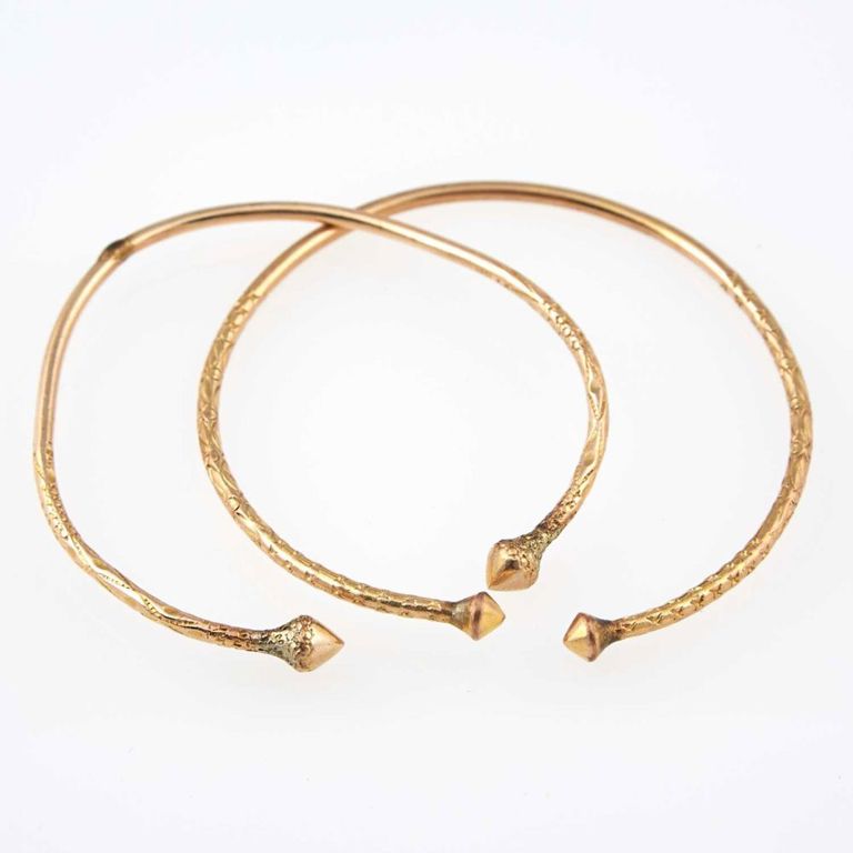 10k gold two rigid bracelets