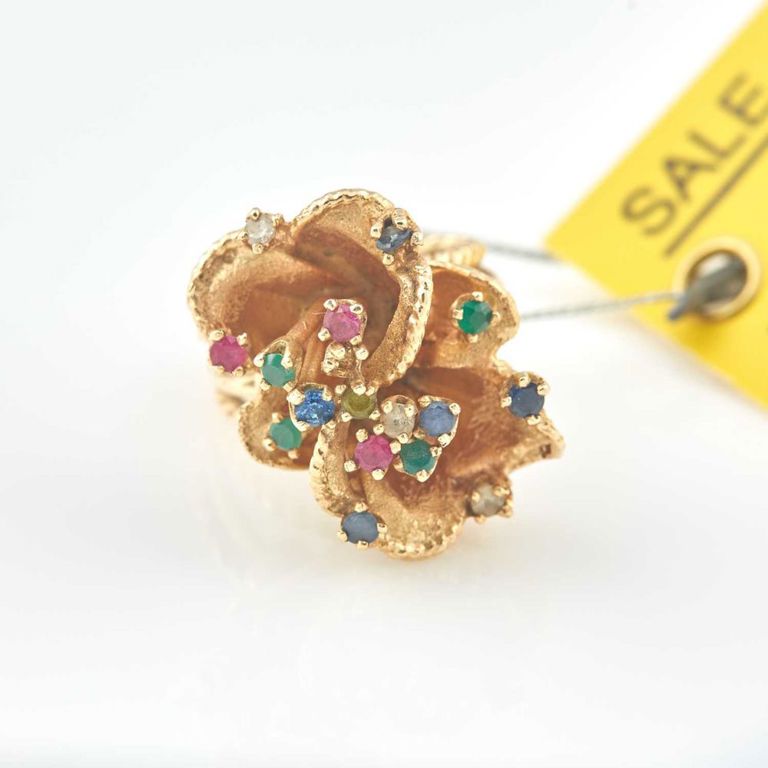 14k gold and stone ring