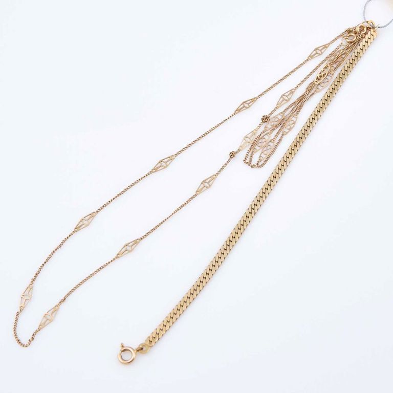 14k gold necklace and two flexible bracelets