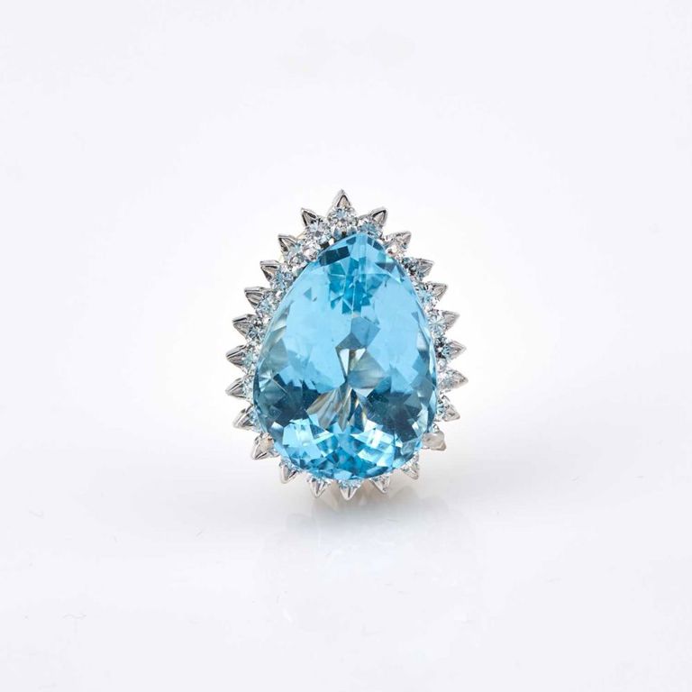 18k and 14k gold diamond and stone earring