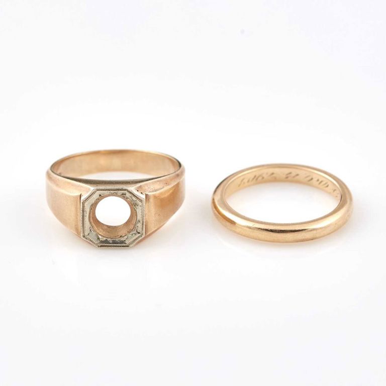 Two 14k gold rings