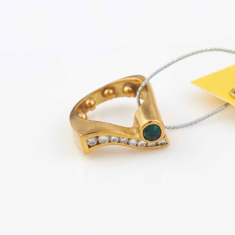 18k gold diamond and stone ring