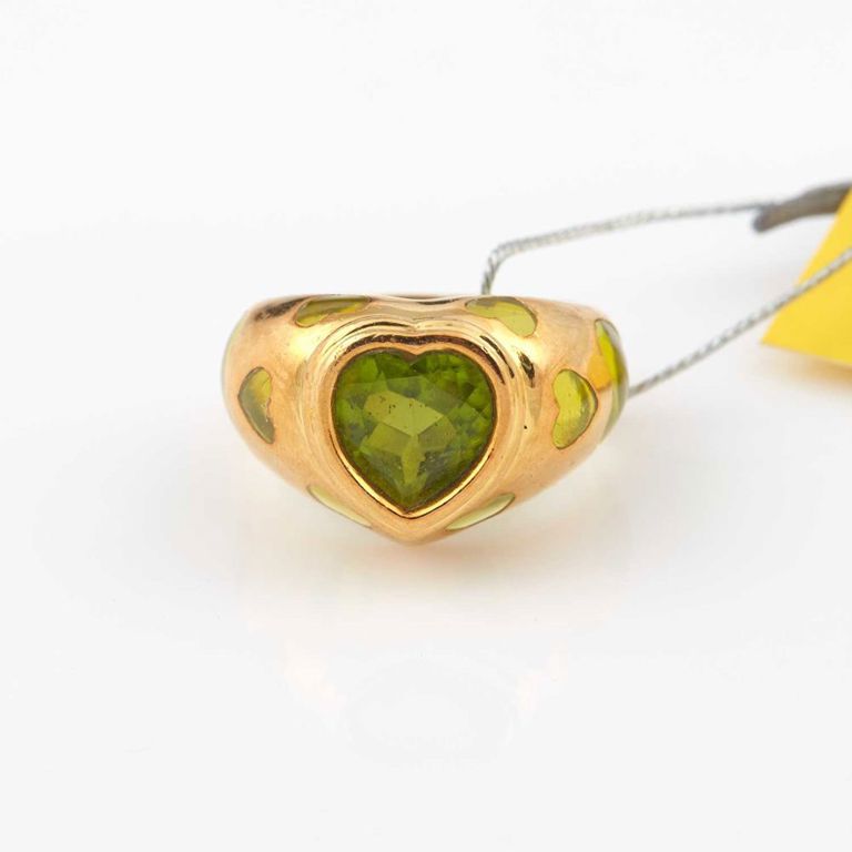 18k gold, enamel and stone ring