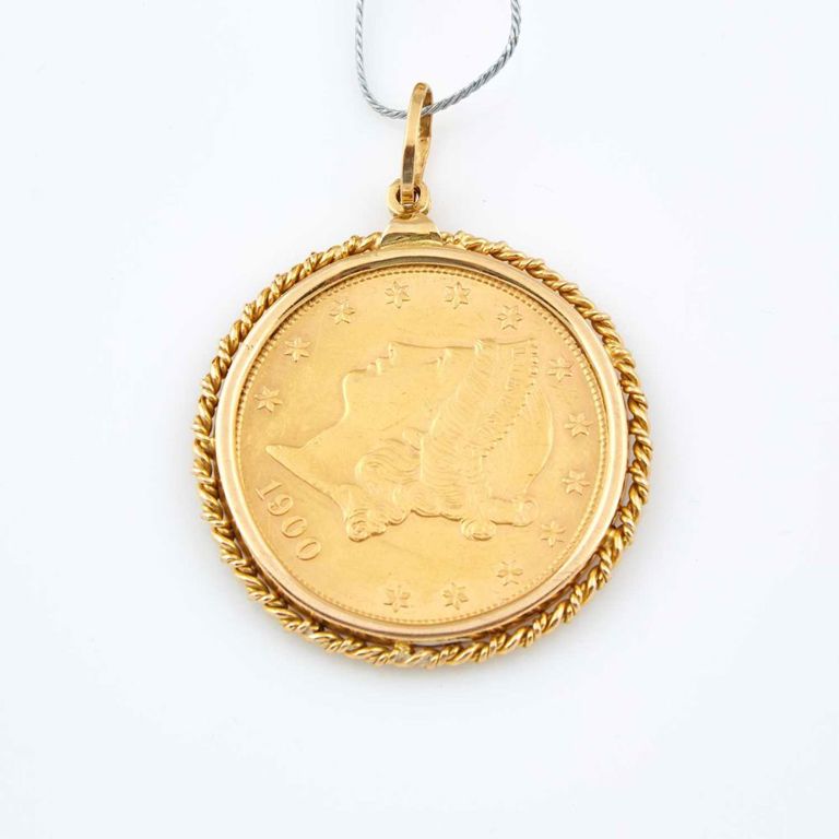 22k and 18k gold coin pendant
