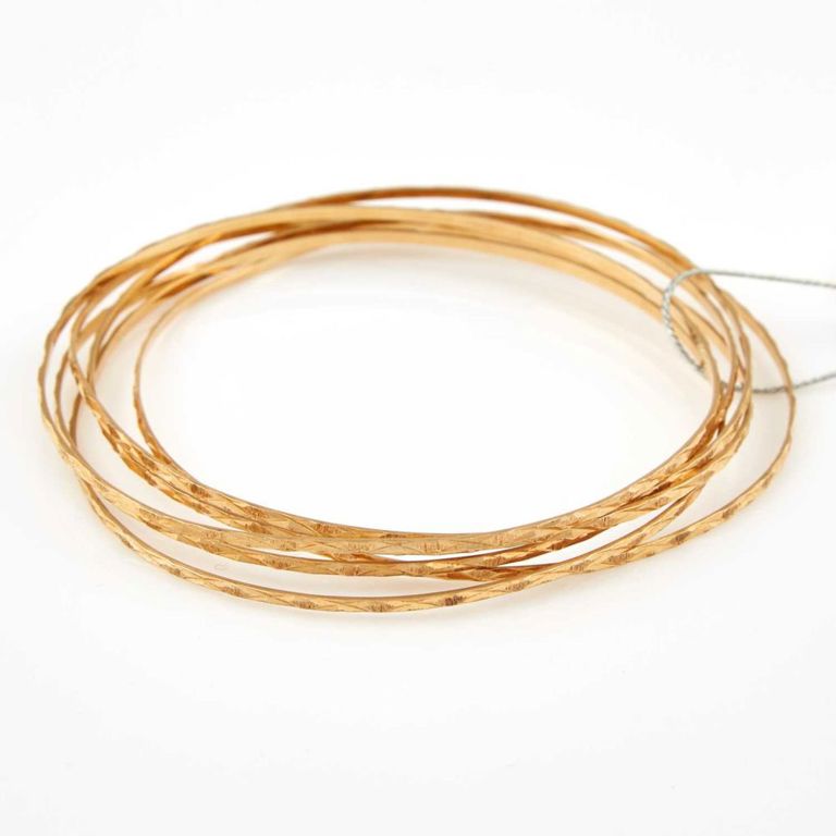 Six 14k gold rigid bracelets