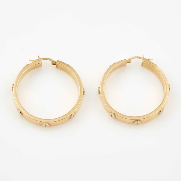 Two 14k gold earrings