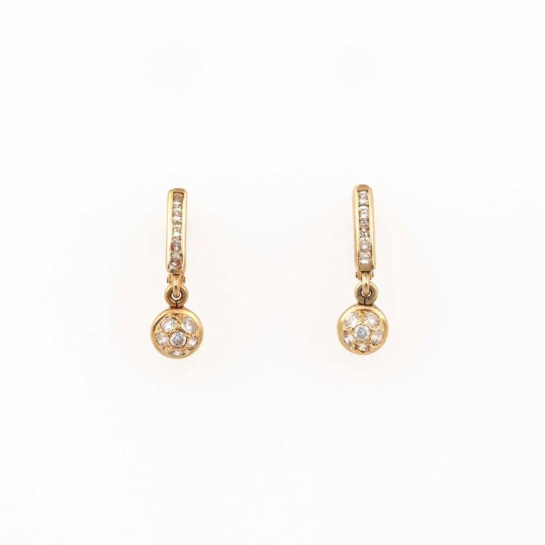 18k gold earrings with stones