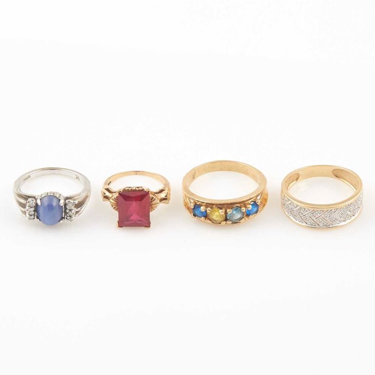14k gold and stone rings