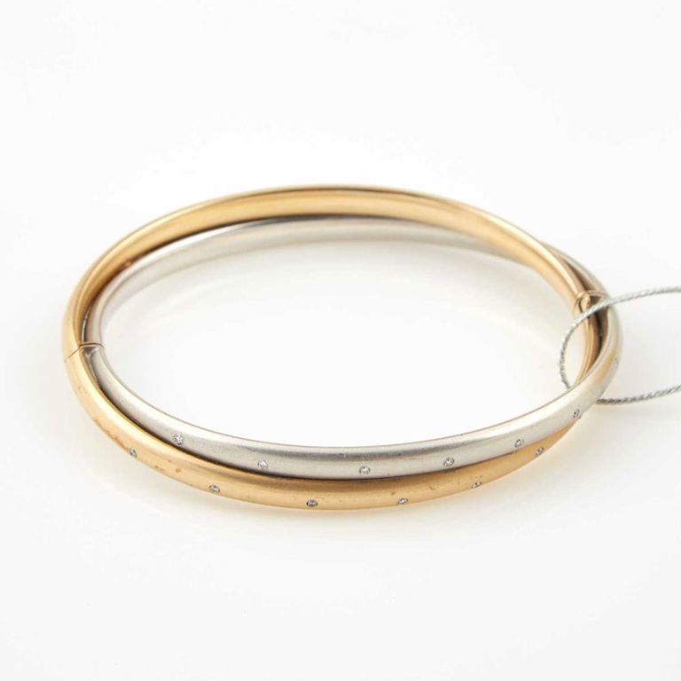 14k gold diamond rigid bracelet