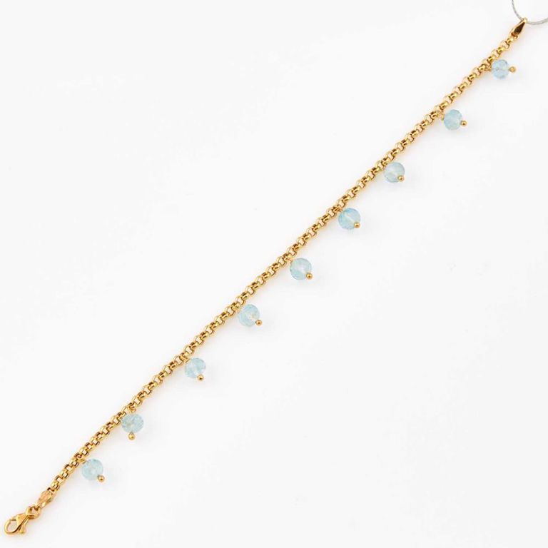 Gold and stone flexible bracelet