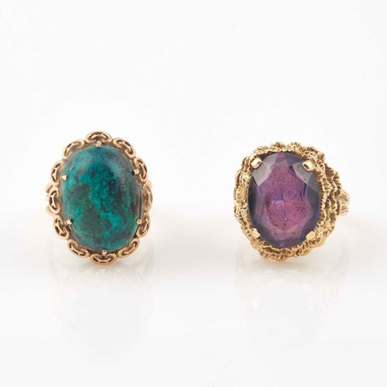 14k gold and stone rings