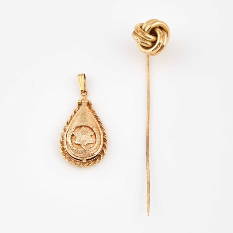 14k gold stick pin and pendant