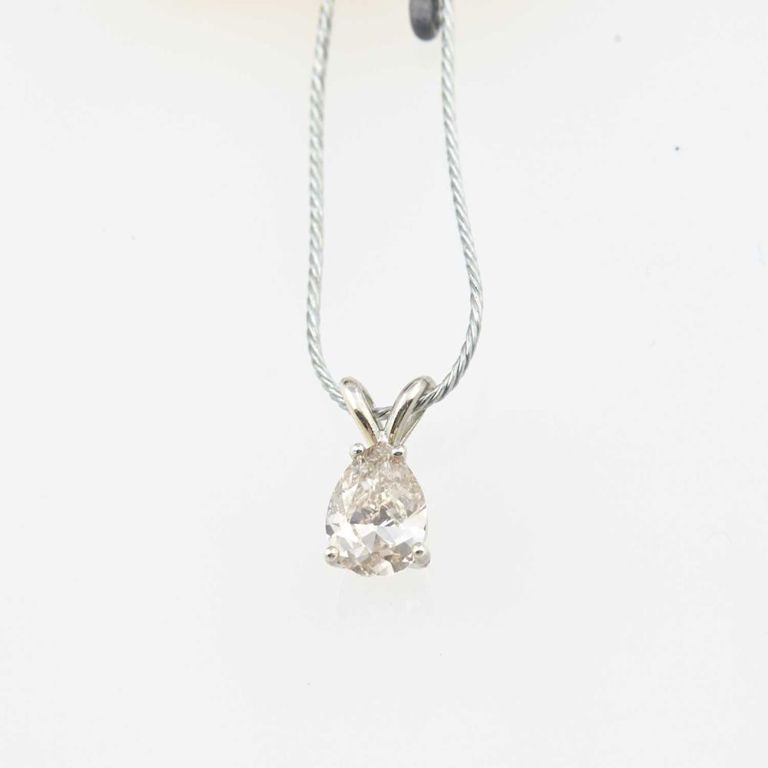 Silver diamond solitaire pendant
