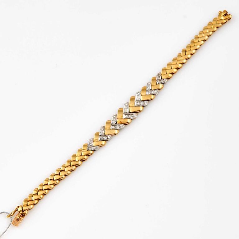 18k gold diamond flexible bracelet