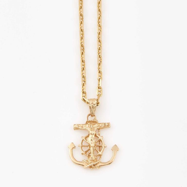 14k gold pendant and neck chain