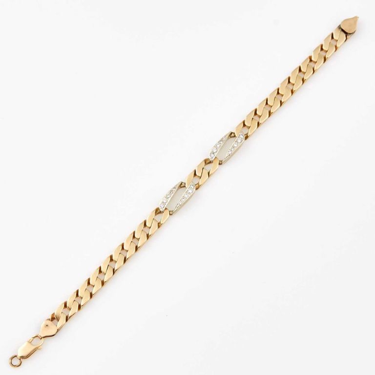 14k gold diamond flexible bracelet