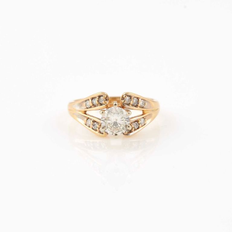 14k gold diamond engagement ring