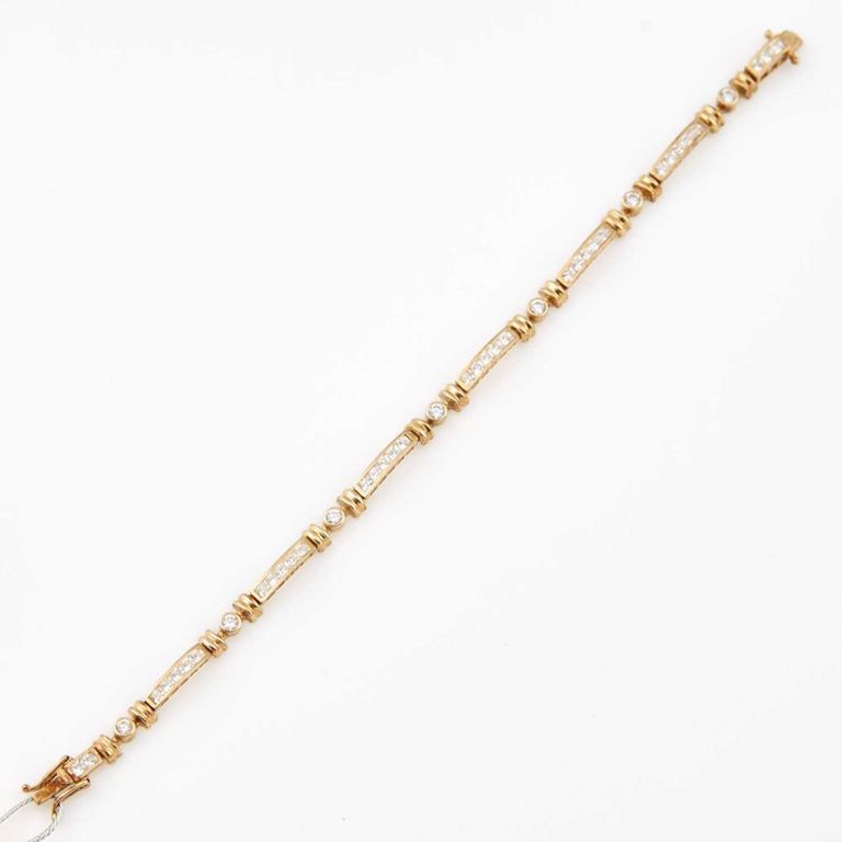 14k gold and stone flexible bracelet