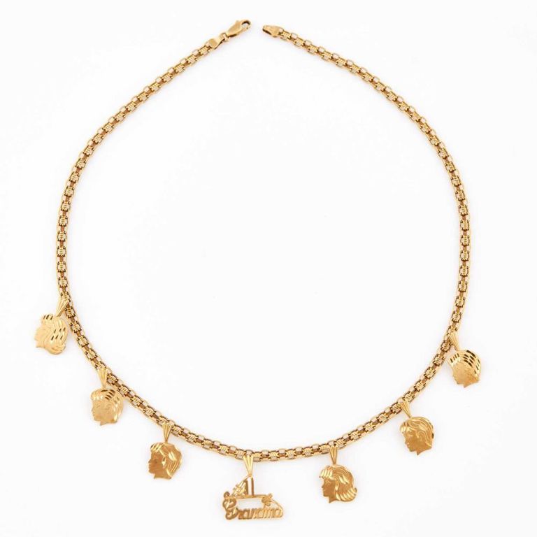 14k gold necklace with gold charms