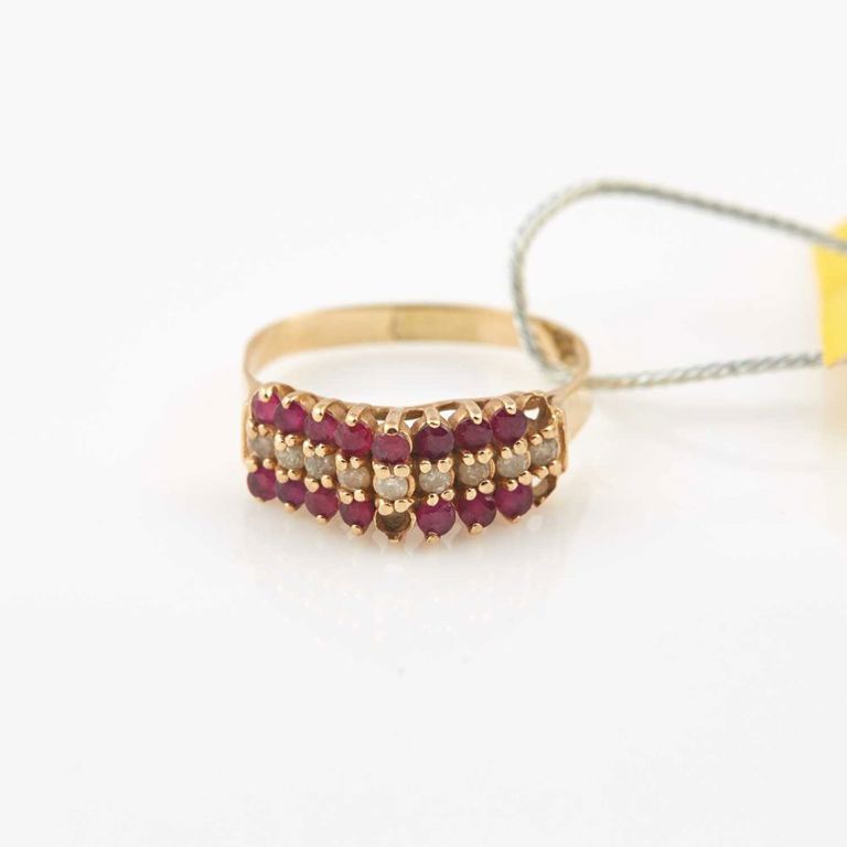 14k diamond and stone ring