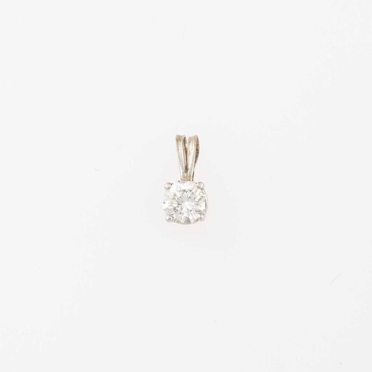 14k diamond solitaire pendant