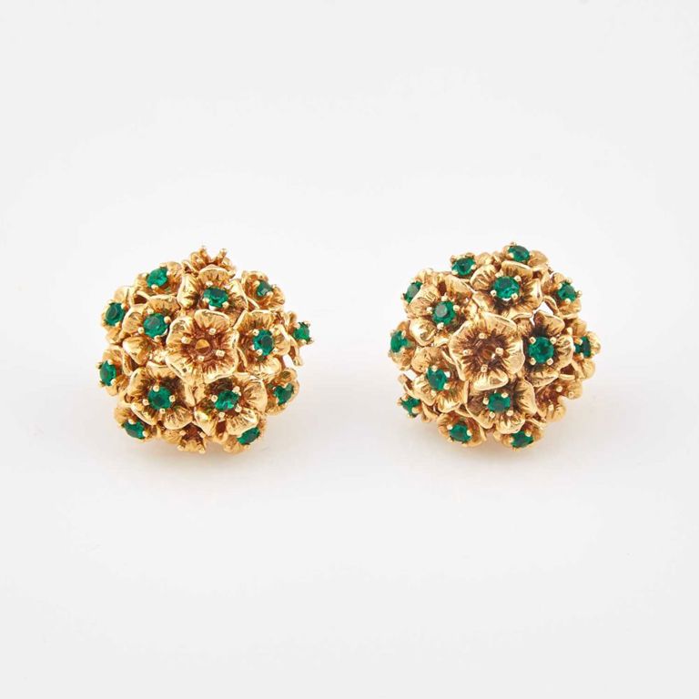 14k gold and stone earrings
