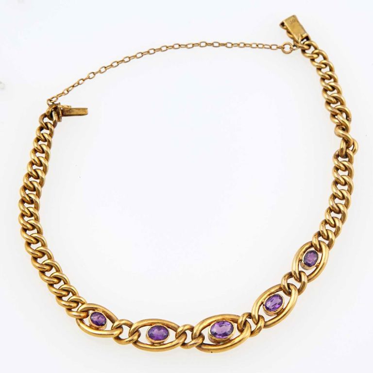 10k gold and stone flexible bracelet
