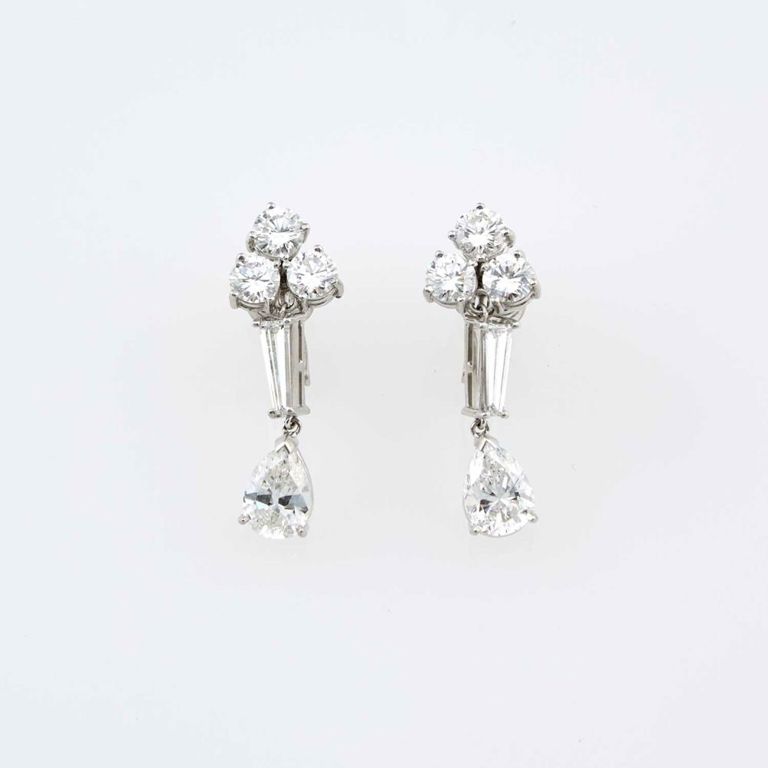 14k gold two diamond earrings
