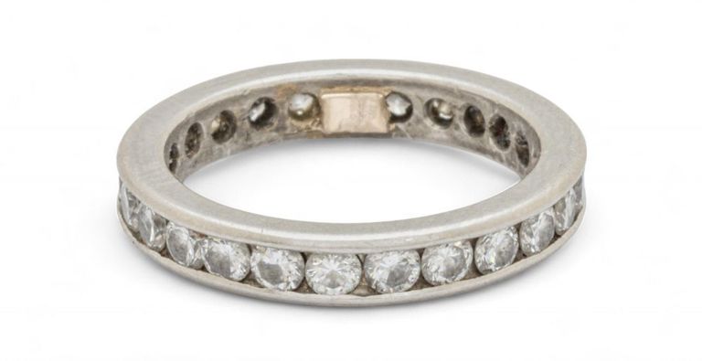 Diamond and platinum ladies ring