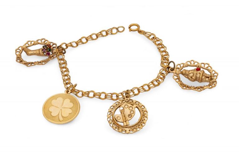 14k yellow gold charm bracelet