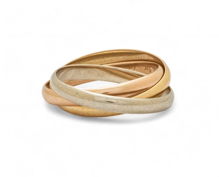 18k tri gold band