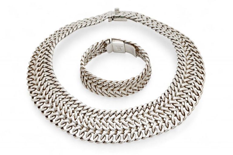 Mexican 925 silver ladies necklace and bracelet