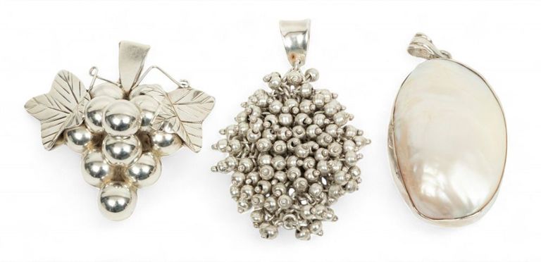 Mexican 925 silver pendant grouping