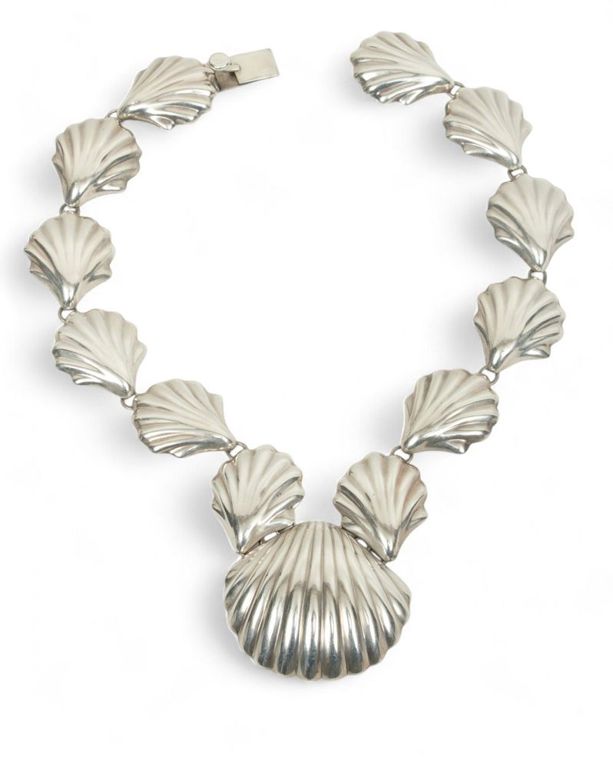 Mexican 925 silver shell form necklace