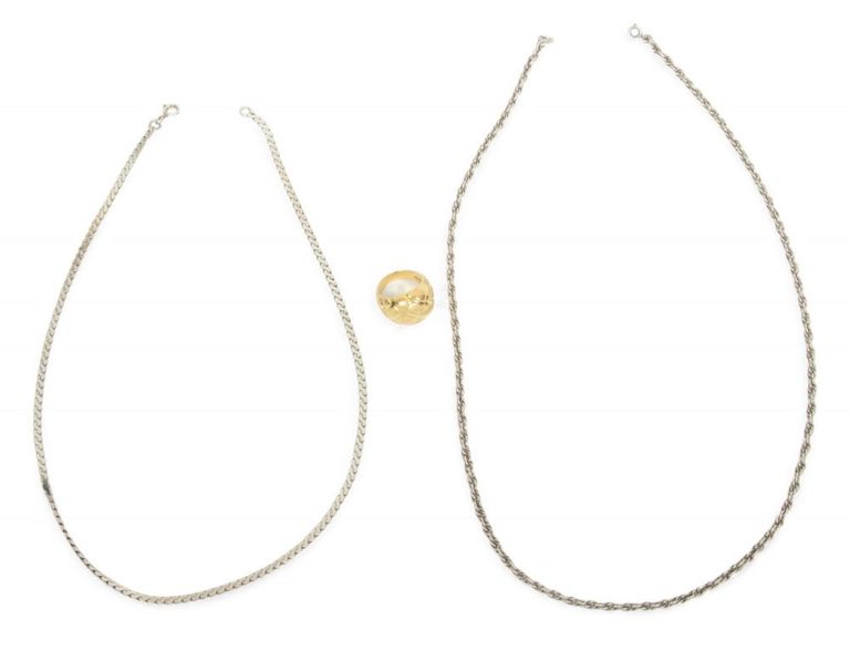 14k yellow and white gold chains and ring