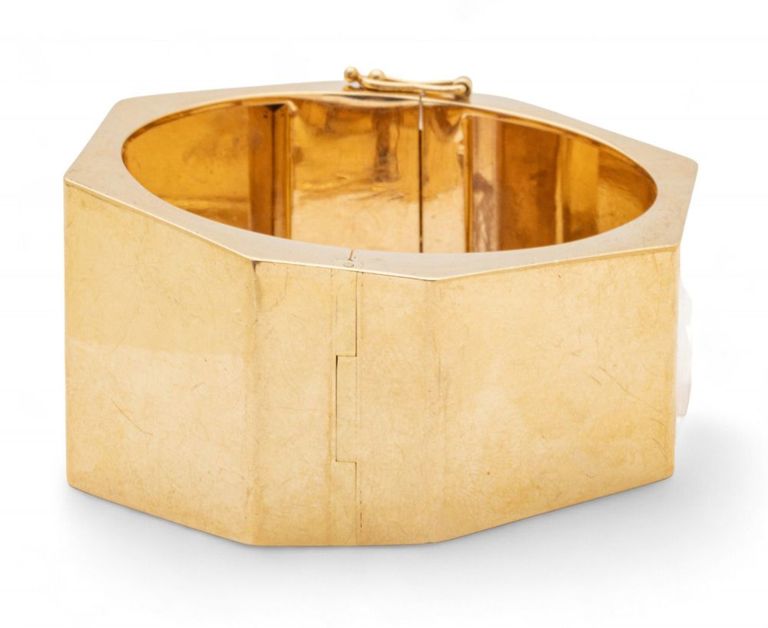 14k gold modernist bangle bracelet
