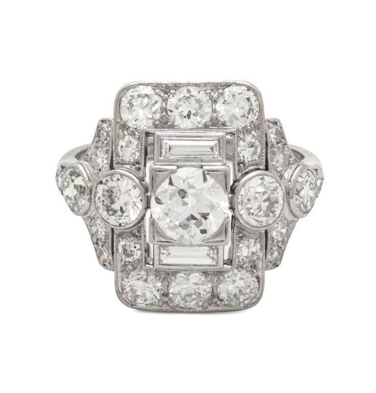 Art Deco platinum and diamond ring