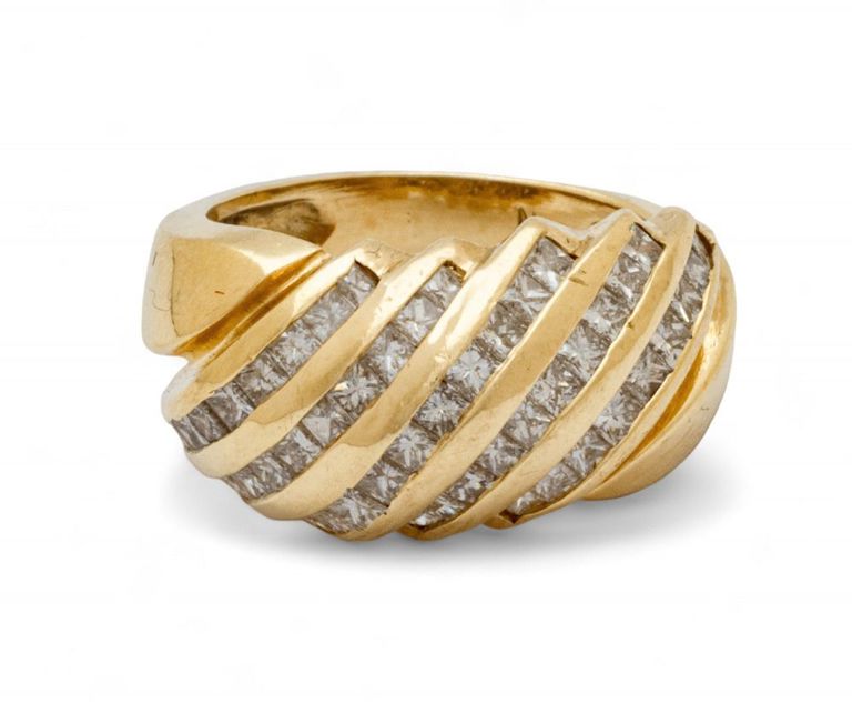 18k yellow gold diamond dome ring