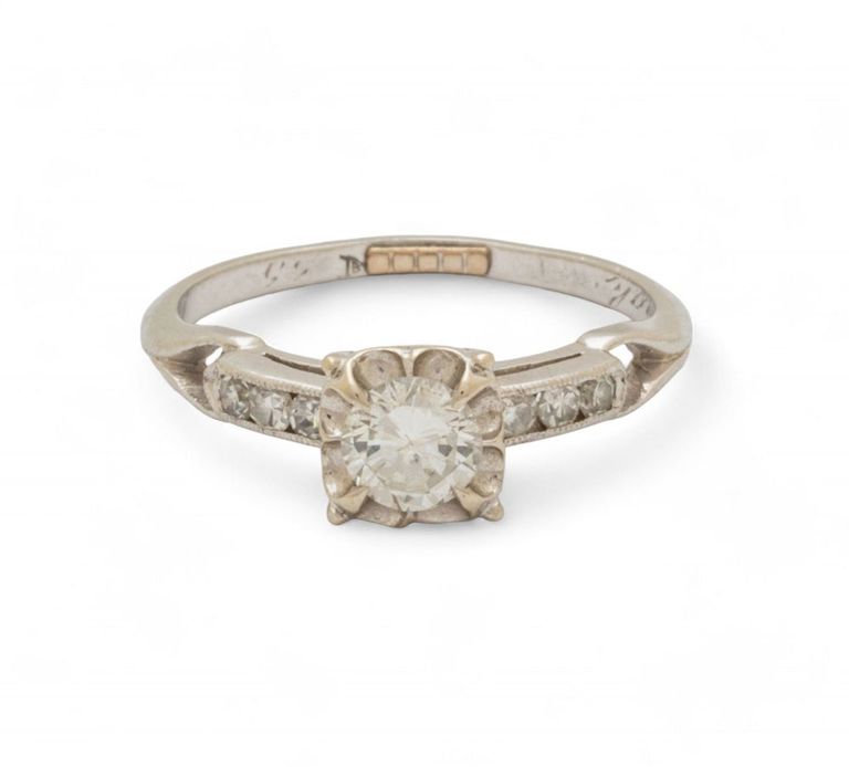 Old European cut diamond engagement ring