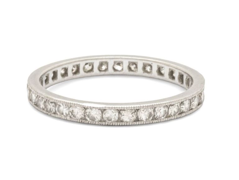 Diamond encrusted wedding band