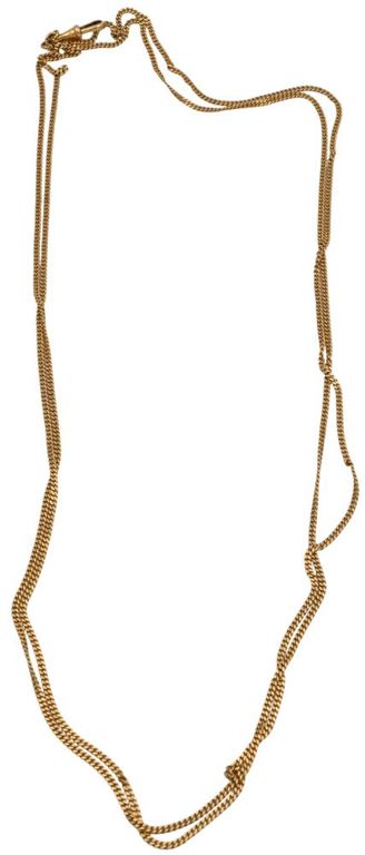 18k yellow gold double chain necklace