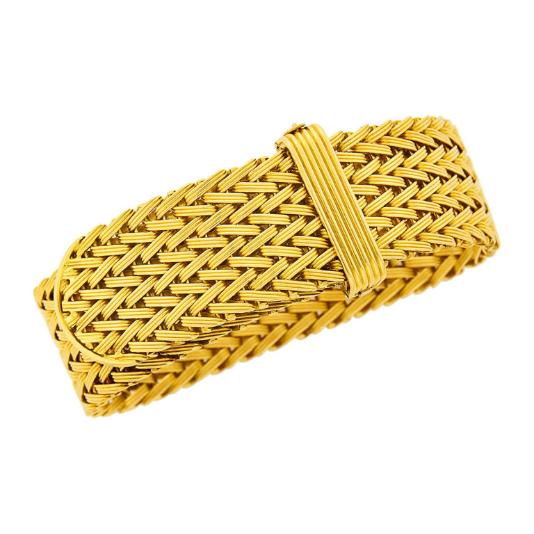 18k braided gold slide bracelet by Cartier London