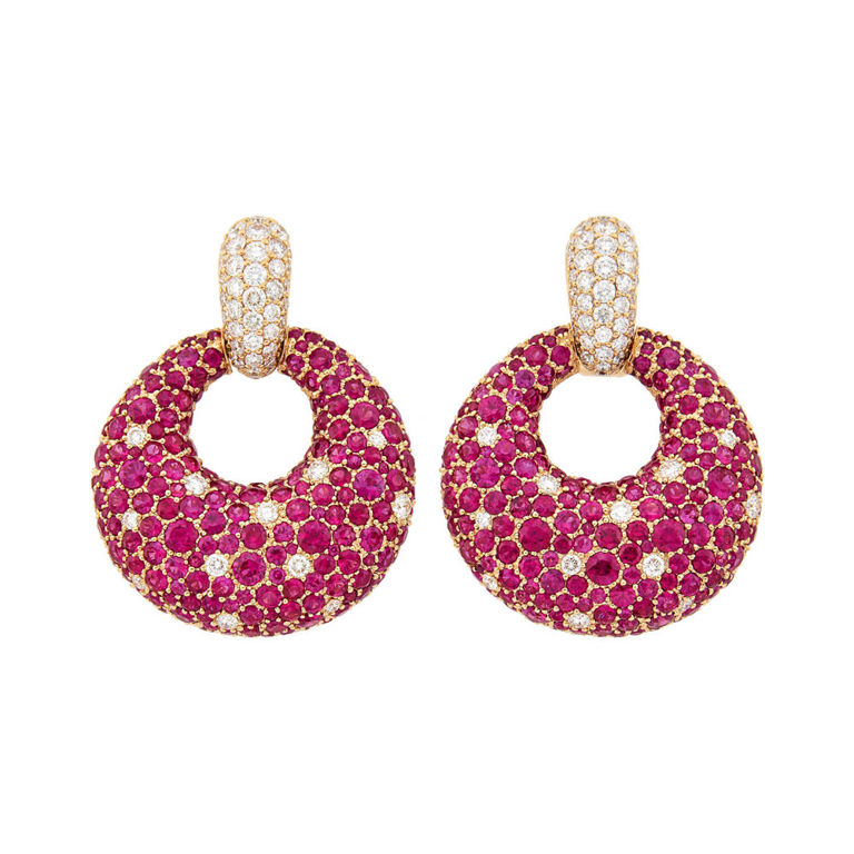 18k rose gold door knocker earrings
