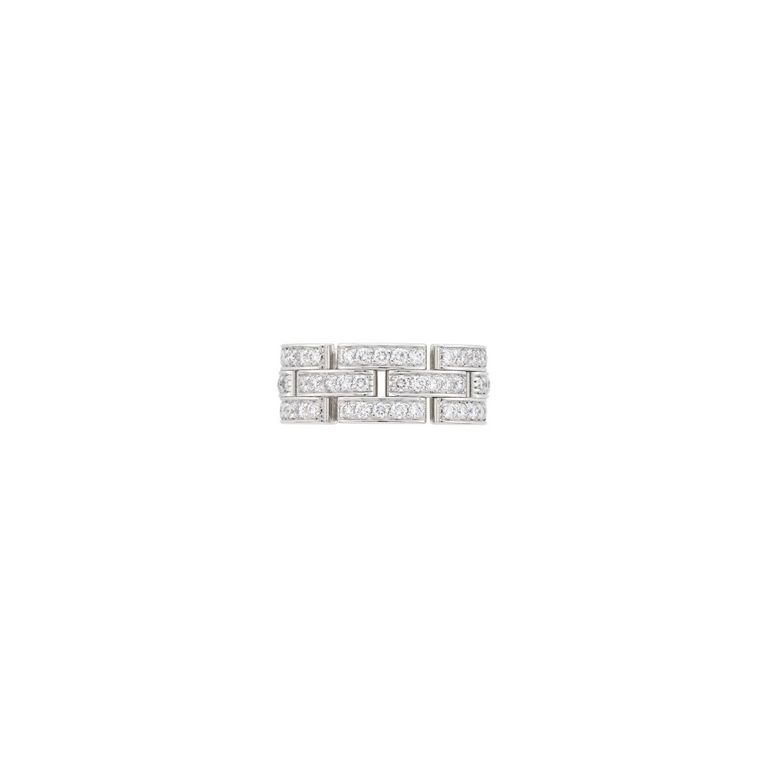 18k white gold 'Maillon Panthère' band ring with diamond